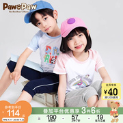 pawinpaw卡通小熊童装夏男女童，两件套短袖短裤，舒适宽松休闲
