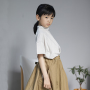 女童短袖t恤纯棉日系文艺，范时尚(范时尚，)洋气中大童优雅亲子母女装