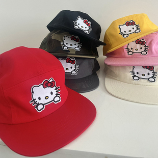 Kitty猫粉色棒球帽女2023夏季酒红色学院风帽子显脸小鸭舌帽