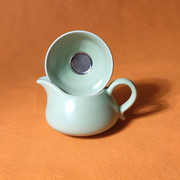 汝窑陶瓷公道杯茶漏开片纹理茶海带过滤网可养茶线分茶杯茶滤茶具