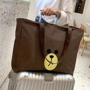 旅行包袋可爱轻便大容量，女手提旅游包包帆布，短途行李袋子便携学生