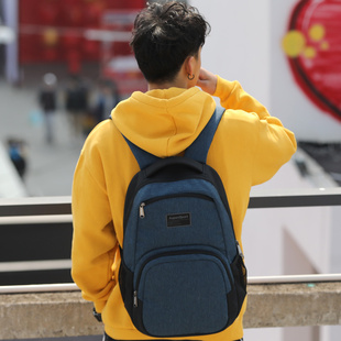 艾奔大容量双肩包男韩版休闲背包女初中高中大学生书包旅行电脑包
