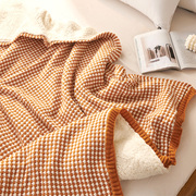 保暖轻奢双层提花加绒毯，厚毛毯冬季床，上用加厚毯子羊羔绒沙发盖毯