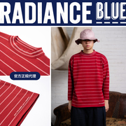 porterclassic春夏条纹小高领长袖衫t恤男radiance-blue