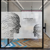 定制个性创意ins风抽象玻璃贴膜企业办公室走廊装饰品静电贴纸