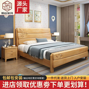 实木床卧室家具，1米1.2米1.8米双人床，童床单人床公寓酒店