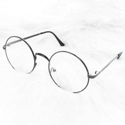 平光镜眼全 镜框金属圆形眼镜复S架古女款卖萌眼