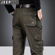 jeep吉普工装裤男户外军旅美式战术裤秋冬多口袋，宽松休闲长裤