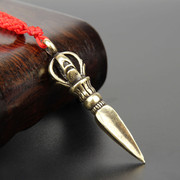 尼泊尔纯铜手工复古金刚降魔杵吊坠项链挂件随身护身符男女士饰品