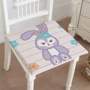 紫兔兔卡通可爱兔子超柔绒，棉麻餐椅垫，餐厅沙发坐垫办公室靠椅垫