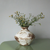 复古风涂鸦花瓶 日式手工陶瓷大花器 空间质感装饰品现代风格摆设