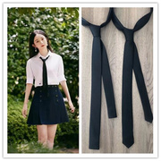 赵丽颖同款黑色领带4cm韩版超窄男女学生学院风，表演休闲手打领带
