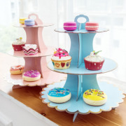儿童生日派对用品纸质蛋糕架一次性甜品台小蛋糕多层架摆台一次性