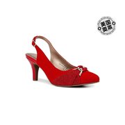 karenscottgisele女式装饰一脚蹬，尖头高跟鞋-红珊瑚色美国