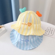 婴幼儿帽子春夏婴儿，夏季宝宝薄款透气网眼遮阳渔夫帽儿童休闲凉帽