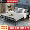 铁艺床双人床1.5米铁架床单人床，1.2米欧式铁床出租房，床简约现代