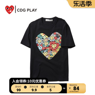 CDG PLAY商场同款2024夏INS潮流百搭休闲男女圆领短袖T恤潮牌