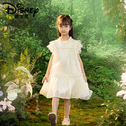 Disney迪士尼女童夏季小清新淑女连衣裙女孩礼服裙