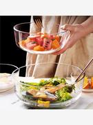 玻璃碗耐高温家用沙拉碗，透明大碗玻璃盆汤碗饭碗，水果碗泡面碗餐具