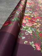 紫罗兰双边定位花面料，21姆米弹力斜纹，宽幅大牌印花真丝桑蚕丝布料