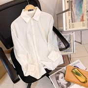 白色衬衫男日系大码宽松休闲潮流，内搭纯色衬衣，2024长袖dk制服