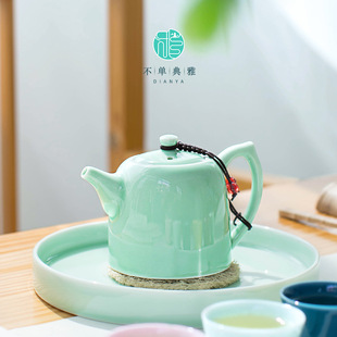 不单典雅青瓷茶壶家用功夫茶具，水壶泡茶壶陶瓷，单壶小冲茶壶泡茶器