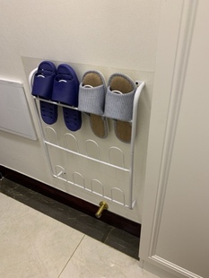 免打孔入户鞋架节省空间家用卫生间浴室门后墙壁挂式鞋子收纳神器