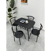 小户型家用双人餐桌椅组合一桌两椅四椅小餐桌，方桌出租屋公寓桌子