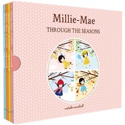 米丽梅的春夏秋冬英语儿童启蒙绘本4册套装，millie-maethroughtheseasons0-5岁儿童季节认知图画书绘本触摸书纸板书