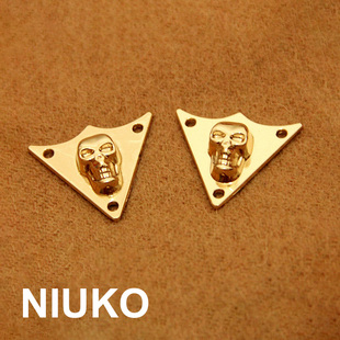 NIUKO辅料 骷髅三角形玫瑰金属手缝配件衣角纽扣配件服装配饰