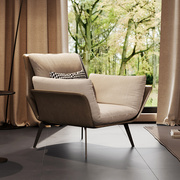意式极单人沙发休闲椅设计师客厅轻奢阳台创意网红马鞍皮单人椅