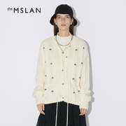 MSLAN 商场同款长袖女棉质宽松针织开衫外套毛针织衫MECE1513