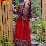 云南民族风女装大理旅游拍照好看的裙子，少数民族异域风情服装穿搭