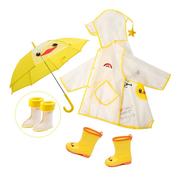 儿童雨衣雨伞雨鞋三件套儿童雨靴雨裤一体雨衣儿童4岁幼儿园连体