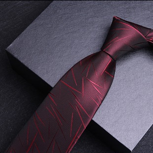 猎尚酒红色雪花领带新郎领带，结婚礼服领带男士正装衬衫领带