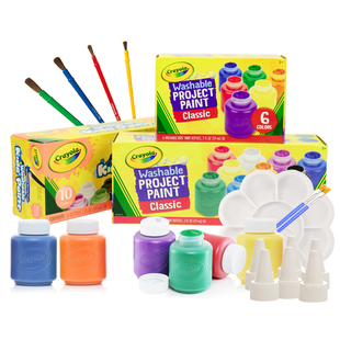 crayola绘儿乐10色可水洗，手指画颜料儿童幼儿园，无毒画画水彩颜料