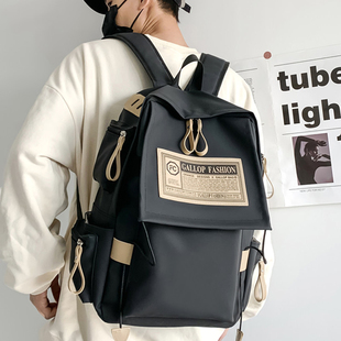 背包男双肩包2023男士休闲大学生电脑包旅行大容量男款小书包
