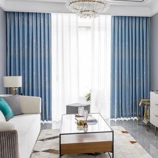 处理窗帘布料，2021年卧室遮光加厚清货挂钩式，客厅成品