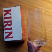 日本进口麒麟KIRIN BEER啤酒杯 弧形透明玻璃杯直饮扎啤杯洋酒杯