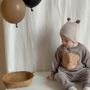 儿童秋款套装韩版童装2023秋季婴儿熊头套装宝宝秋装两件套