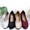老北京布鞋女鞋透气夏季平(夏季平)跟镂空纯色，圆头包跟浅口女休闲鞋黑