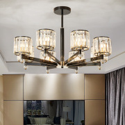 美式客厅吊灯水晶大气客厅灯具现代铁艺简约餐厅温馨卧室灯具灯饰