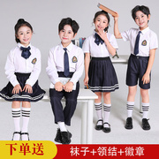 中小学生校服大合唱表演服女童，英伦风jk制服儿童幼儿园演出服套装