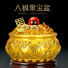 纯铜聚宝盆摆件，中式桌面家居客厅开业精致全铜装饰送礼工艺品