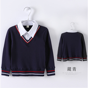 幼儿园园服t恤小学生校服打底衫，儿童假两件马甲衬衫绒衣短裙短裤