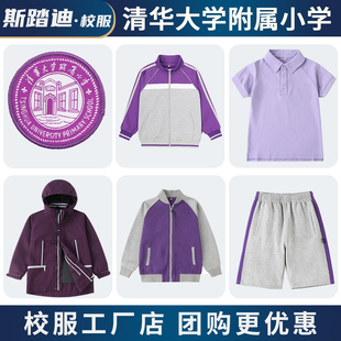 校服套装小学生紫色运动服，短袖t恤衬衣附小，棒球服小学冲锋衣