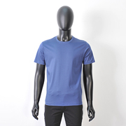 纯棉短袖t恤男蓝色圆领普洛克，23夏季薄款100丝光棉套头polo衫