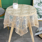 欧式小圆桌桌布布艺蕾丝，绣花长方形台布，家用防尘盖巾茶几餐桌布