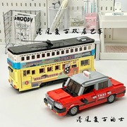 哲高香港复古电车双层巴士汽车模型男孩益智拼装积木玩具兼容乐高