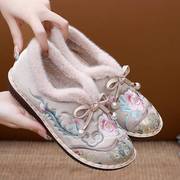 新品2023老北京布鞋棉鞋，女中老年妈妈，鞋绣花鞋保暖加绒加厚